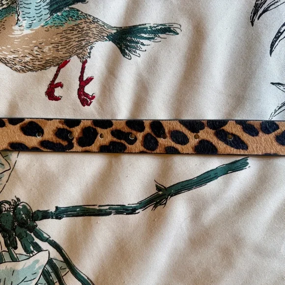 J. Crew Cowhide Belt Gold Buckle Leopard Print - Picture 4 of 8
